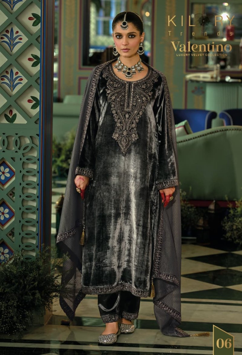 Valentino By Kilory Valvet Embroidery Salwar Kameez